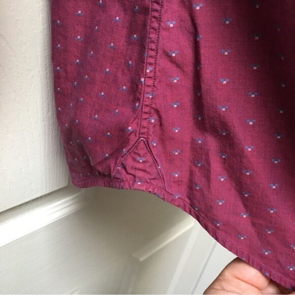 Spier & Mackay Burgundy Speckled Long Sleeve Button Down Shirt - Picture 3 of 6
